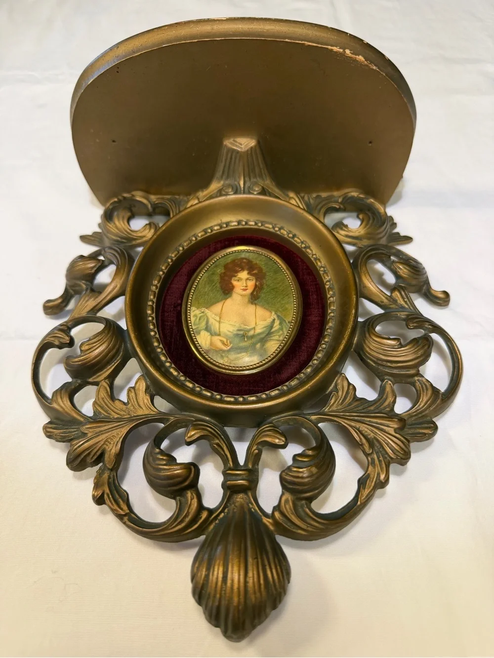 Pair of Cameo Creations Wall Shelf Sconces Victorian Hollywood Regency Gilded